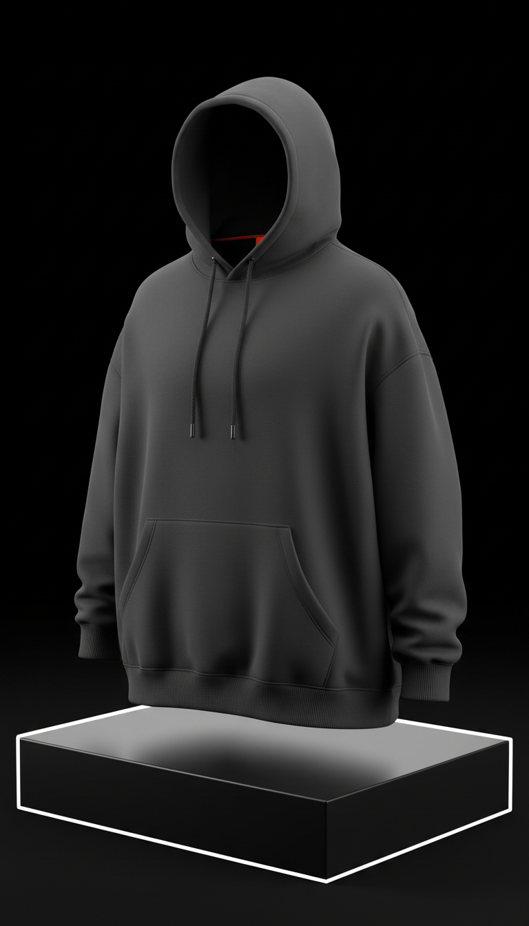 Heavyweight drop-shoulder hoodie in midnight asphalt Inner Stride Official