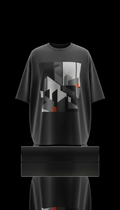 Oversized graphic tee in shadow black Inner Stride Official