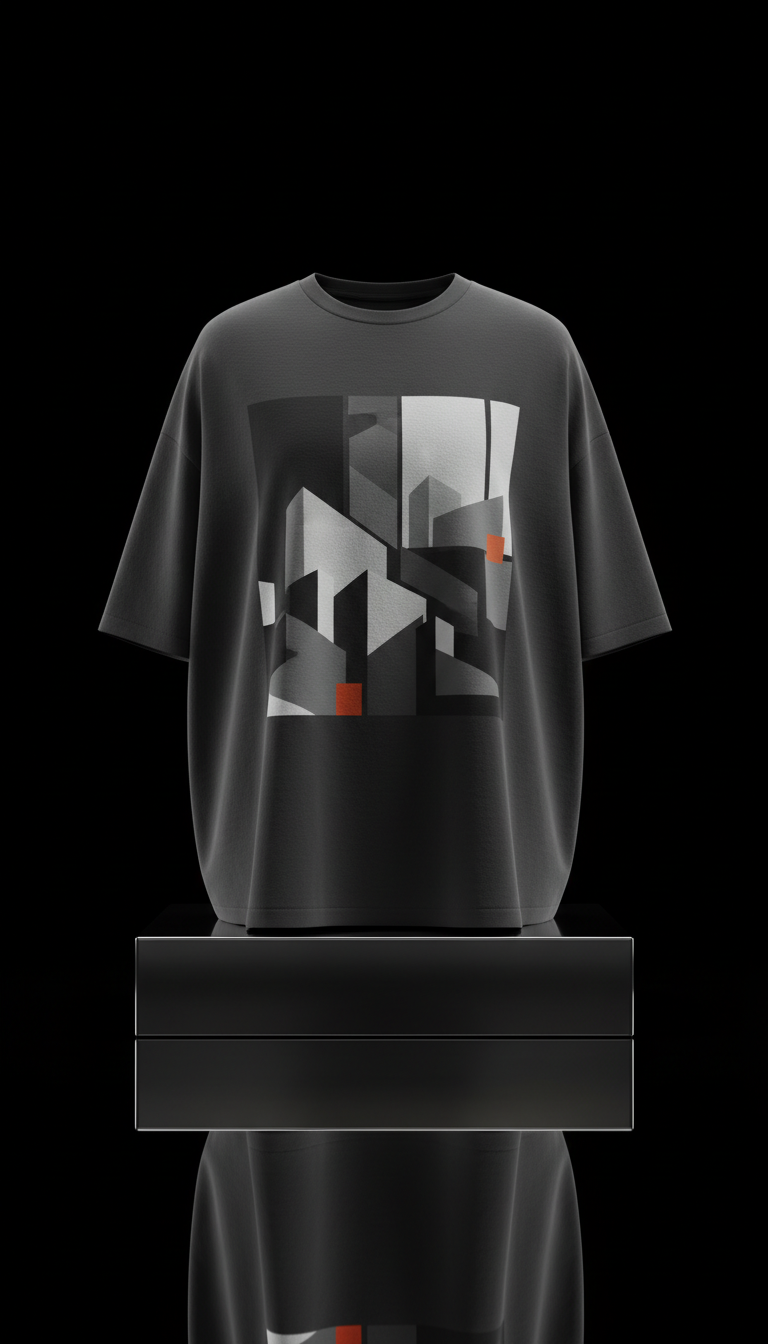 Oversized graphic tee in shadow black Inner Stride Official