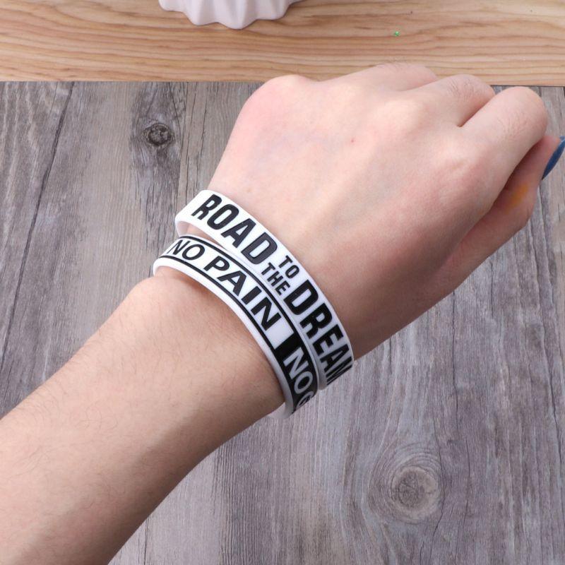 Silicone Rubber Band Elastic Inspirational Motivation Bracelets Never Give Up Perfect Gift For Men And Women Cool Fashion Style Stevvex