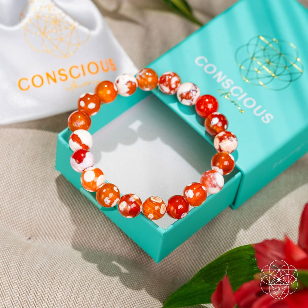 Feminine Force – Carnelian Orca Agate Bracelet Conscious Items