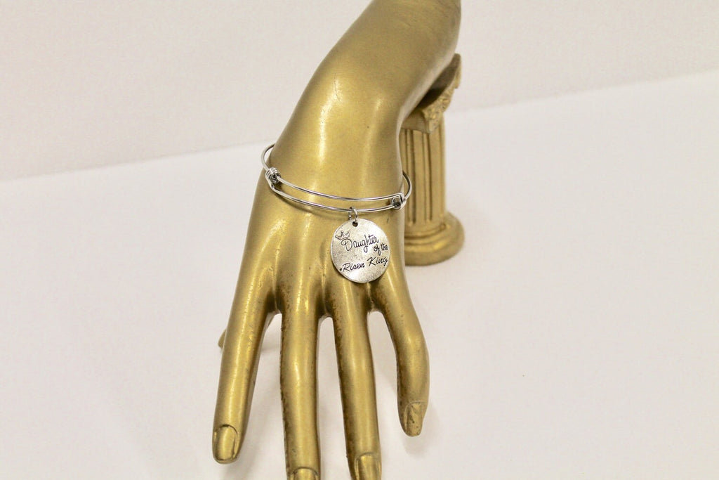 Daughter of The Risen King Expanding Bangle Charm Bracelet, Inspirational Gift, Motivational Gift, Gift For Myself, Gift For Her, Valentine JKCE Designs