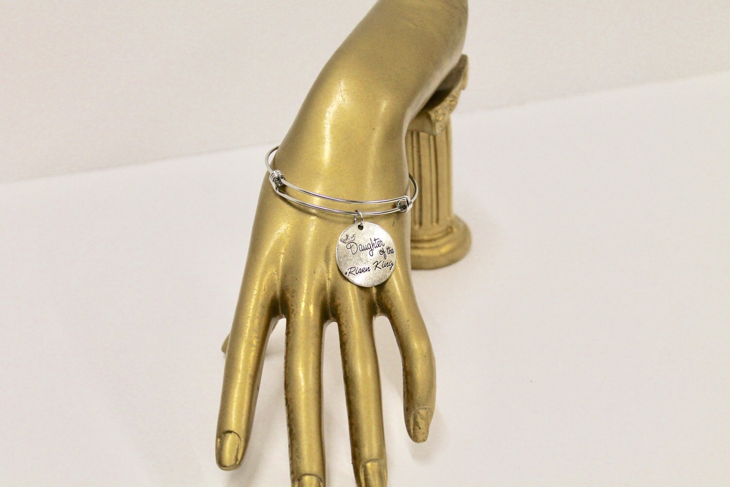 Daughter of The Risen King Expanding Bangle Charm Bracelet, Inspirational Gift, Motivational Gift, Gift For Myself, Gift For Her, Valentine JKCE Designs