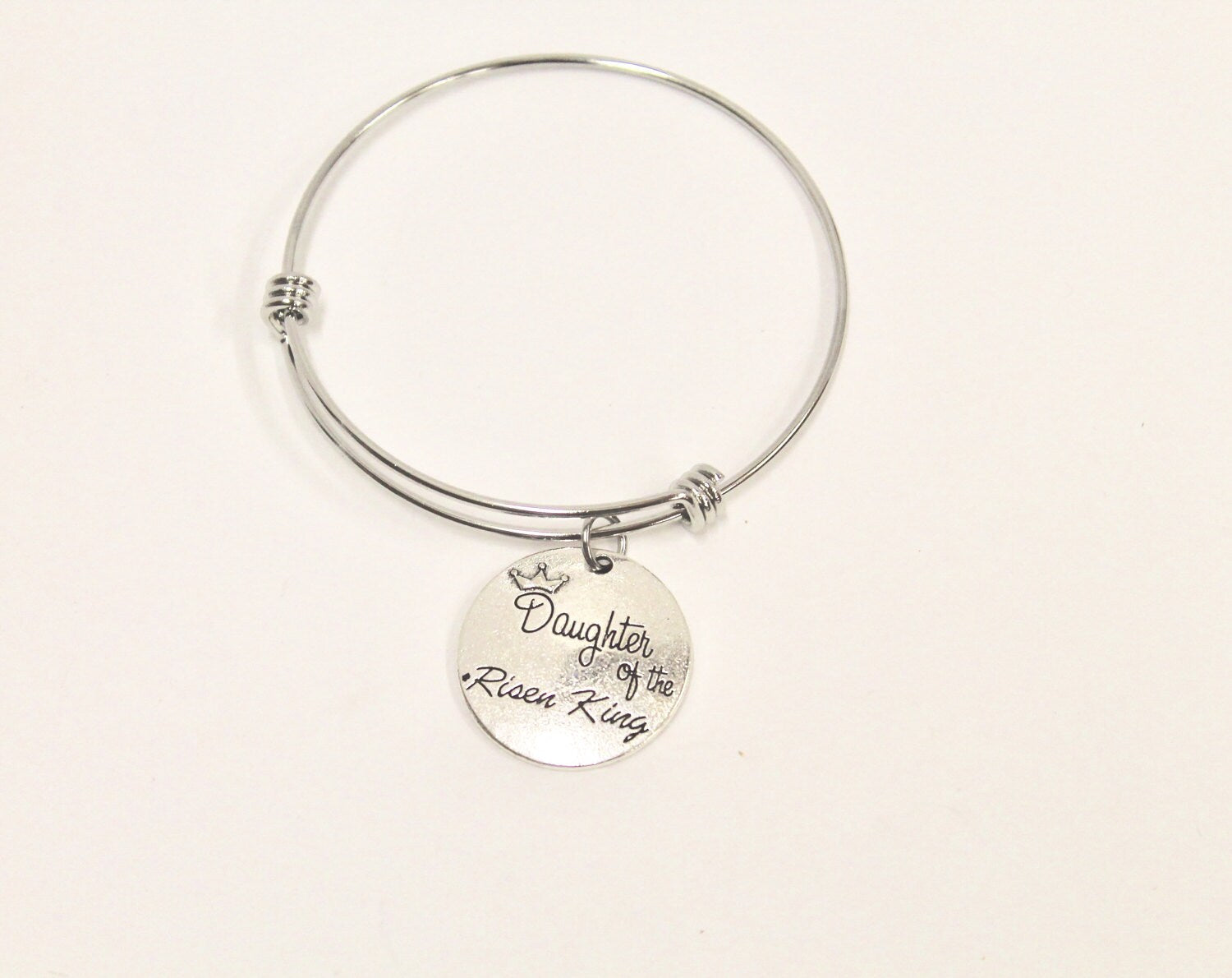 Daughter of The Risen King Expanding Bangle Charm Bracelet, Inspirational Gift, Motivational Gift, Gift For Myself, Gift For Her, Valentine JKCE Designs