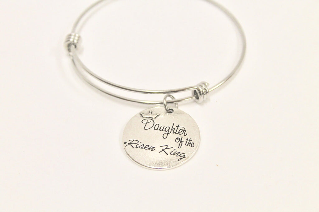 Daughter of The Risen King Expanding Bangle Charm Bracelet, Inspirational Gift, Motivational Gift, Gift For Myself, Gift For Her, Valentine JKCE Designs