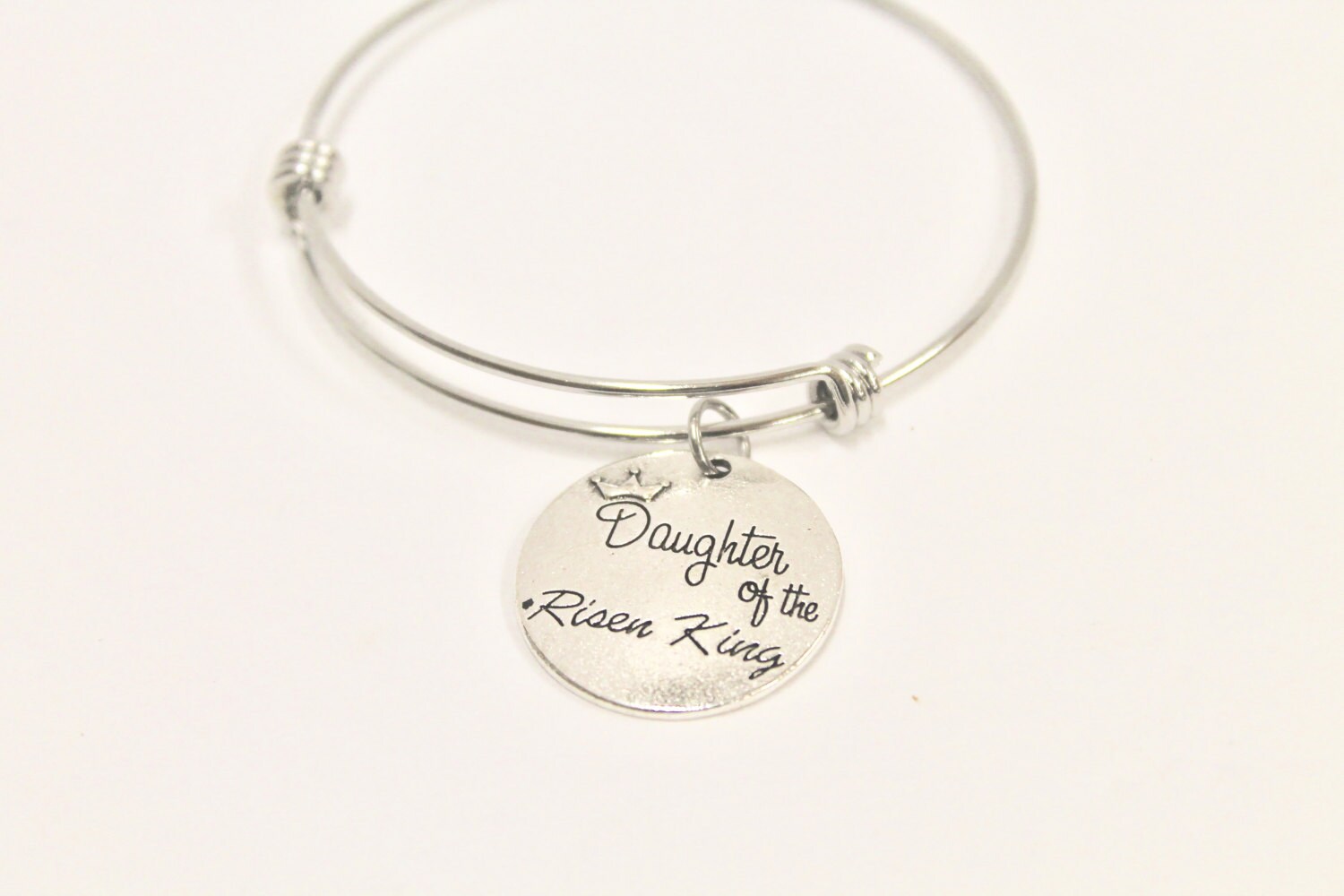 Daughter of The Risen King Expanding Bangle Charm Bracelet, Inspirational Gift, Motivational Gift, Gift For Myself, Gift For Her, Valentine JKCE Designs