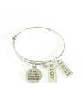 I Am Stronger Than My Excuses Expanding Bangle Bracelet, I Can, I Will, Motivational Exercise Jewelry, Inspirational Jewelry, Gift for Her JKCE Designs