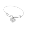 Inspirational Heart Charm Bracelet Stainless Steel Bangle Motivational Jewelry Gift For Her Encouragement Quote JKCE Designs